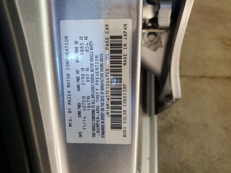 55807386 :رقم المزاد ، JM1BM1W37F1244753 vin ، 2015 Mazda 3 مزاد بيع