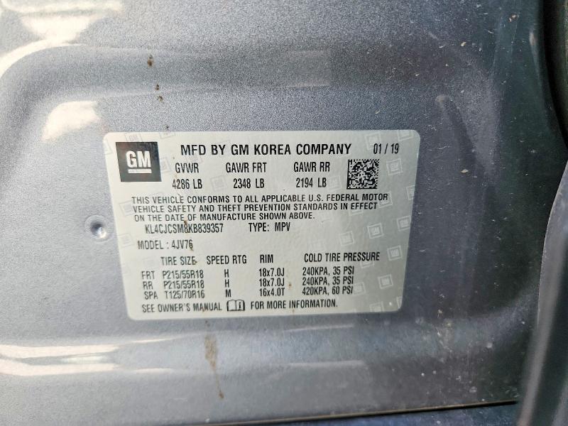Продажа на аукционе авто 2019 Buick Encore, vin: KL4CJCSM8KB839357, номер лота: 56586986