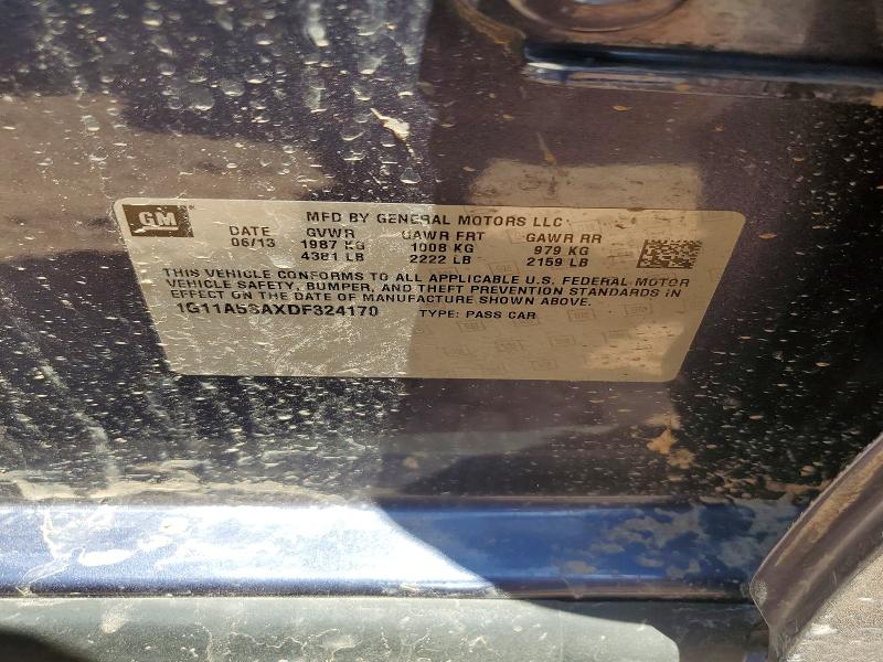 Продажа на аукционе авто 2013 Chevrolet Malibu, vin: 1G11A5SAXDF324170, номер лота: 58138546