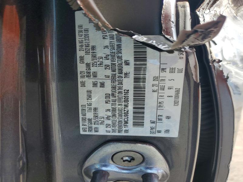 57712386 :رقم المزاد ، 1FMCU9BZ7MUB05162 vin ، 2021 Ford Escape مزاد بيع
