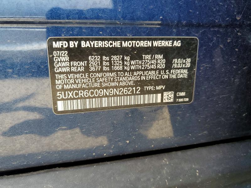 Продаж на аукціоні авто 2022 Bmw X5, vin: 5UXCR6C09N9N26212, номер лоту: 57862046