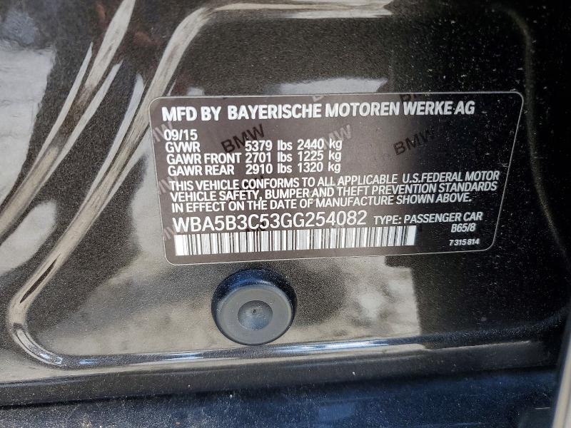 Продаж на аукціоні авто 2016 Bmw 535, vin: WBA5B3C53GG254082, номер лоту: 58732136