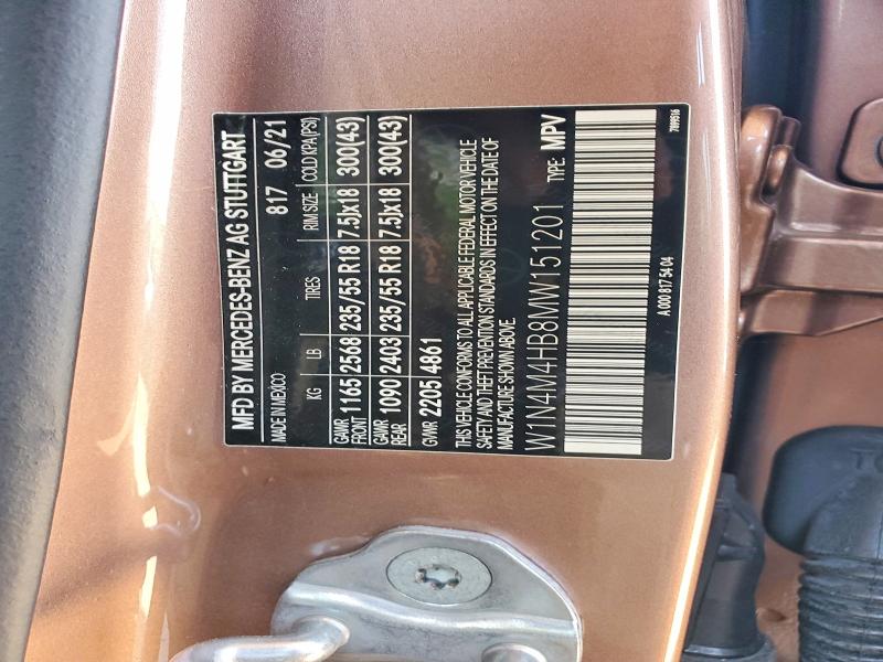 Aukcja sprzedaży 2021 Mercedes-benz Glb, vin: W1N4M4HB8MW151201, numer aukcji: 56976036
