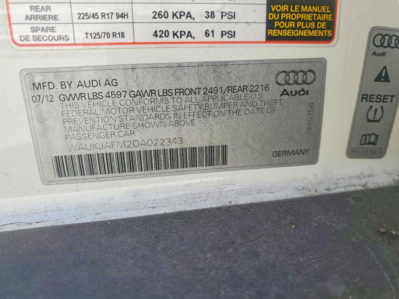 Продажа на аукционе авто 2013 Audi A3, vin: WAUKJAFM2DA022343, номер лота: 56460476