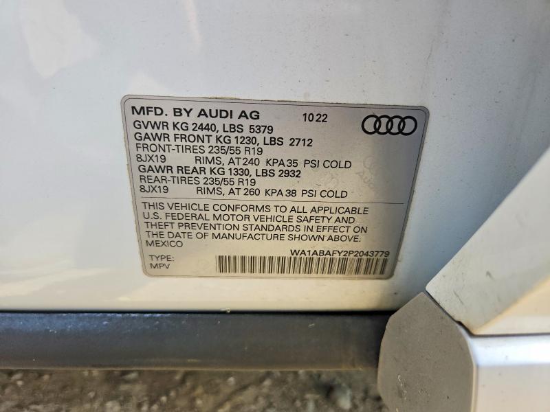 Продаж на аукціоні авто 2023 Audi Q5, vin: WA1ABAFY2P2043779, номер лоту: 58695526