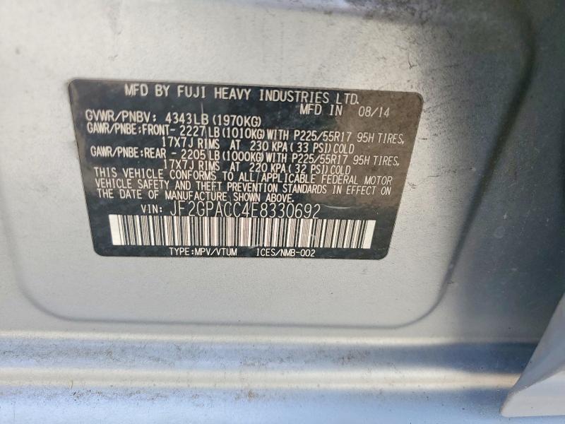 58021696 :رقم المزاد ، JF2GPACC4E8330692 vin ، 2014 Subaru Xv Crosstrek مزاد بيع