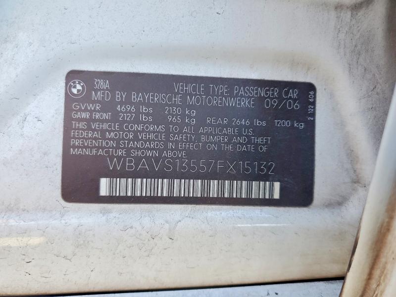 Продажа на аукционе авто 2007 Bmw 328, vin: WBAVS13557FX15132, номер лота: 57585866