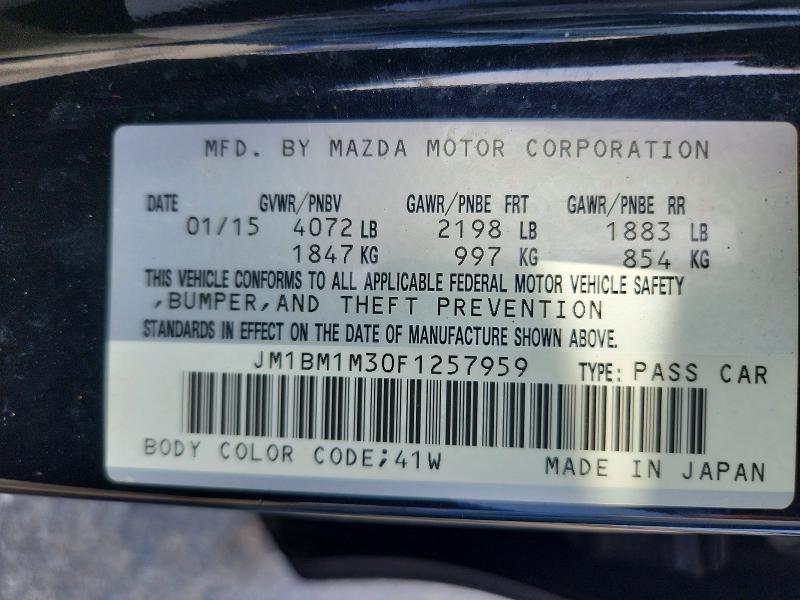 Продаж на аукціоні авто 2015 Mazda 3, vin: JM1BM1M30F1257959, номер лоту: 55471326