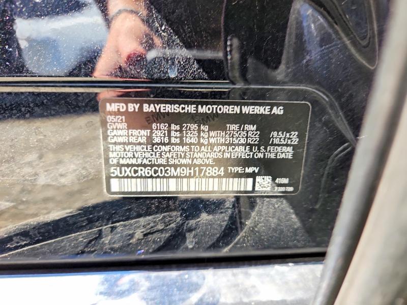 2021 Bmw X5 მანქანა იყიდება აუქციონზე, vin: 5UXCR6C03M9H17884, აუქციონის ნომერი: 55704736