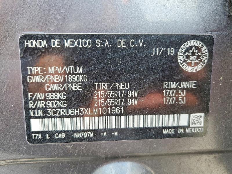 Продажа на аукционе авто 2020 Honda Hr-v, vin: 3CZRU6H3XLM101961, номер лота: 59165766