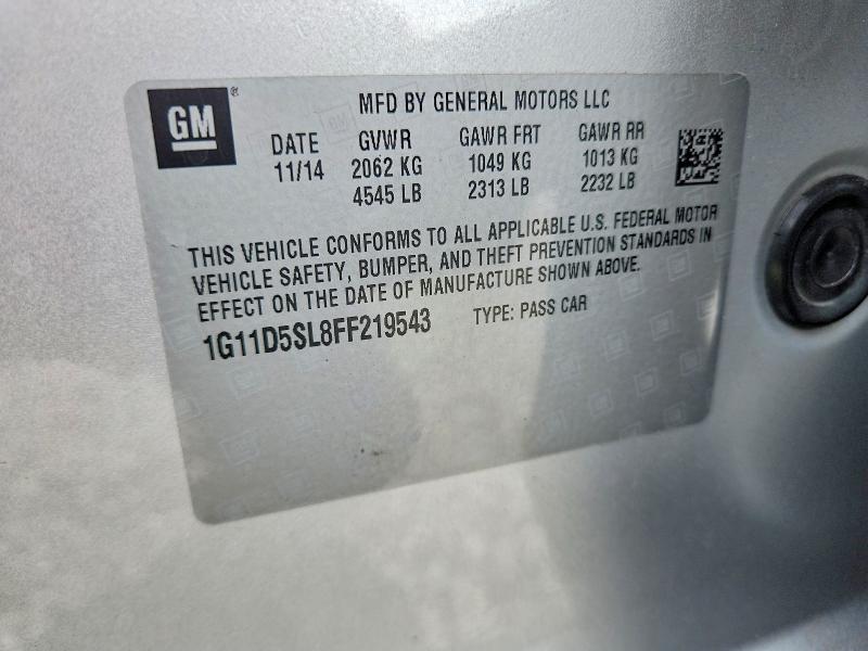 Продаж на аукціоні авто 2015 Chevrolet Malibu, vin: 1G11D5SL8FF219543, номер лоту: 56710366