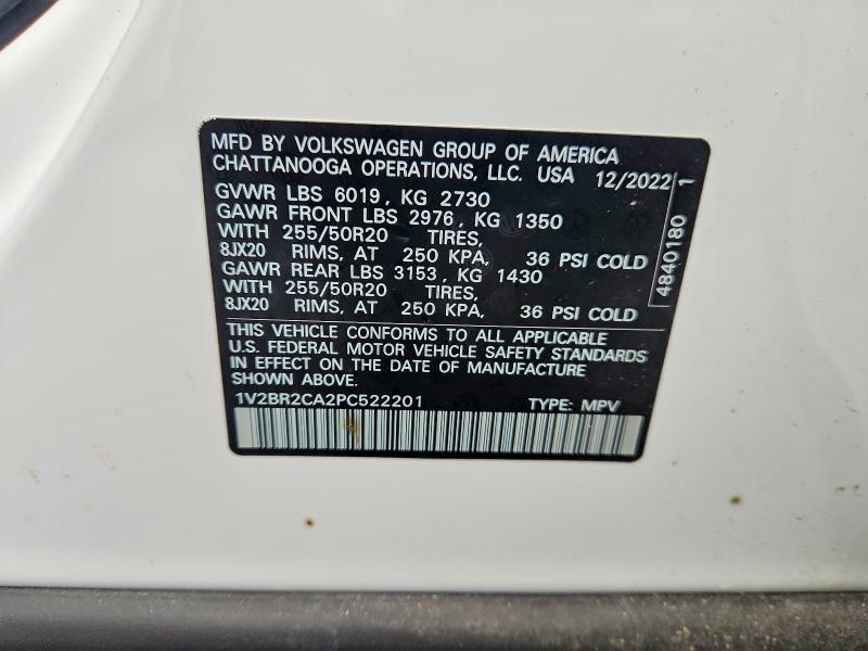 Продажа на аукционе авто 2023 Volkswagen Atlas, vin: 1V2BR2CA2PC522201, номер лота: 57933096