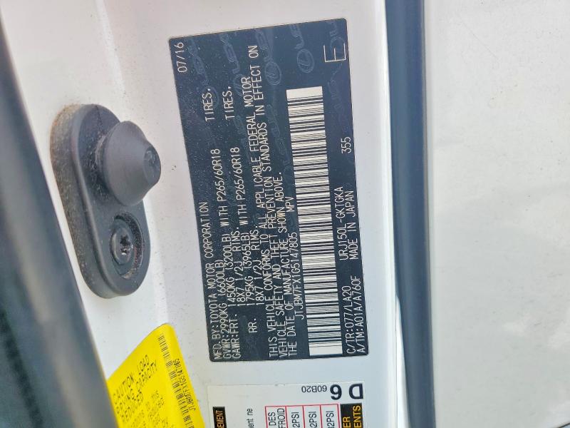 58626706 :رقم المزاد ، JTJBM7FX1G5147805 vin ، 2016 Lexus Gx مزاد بيع