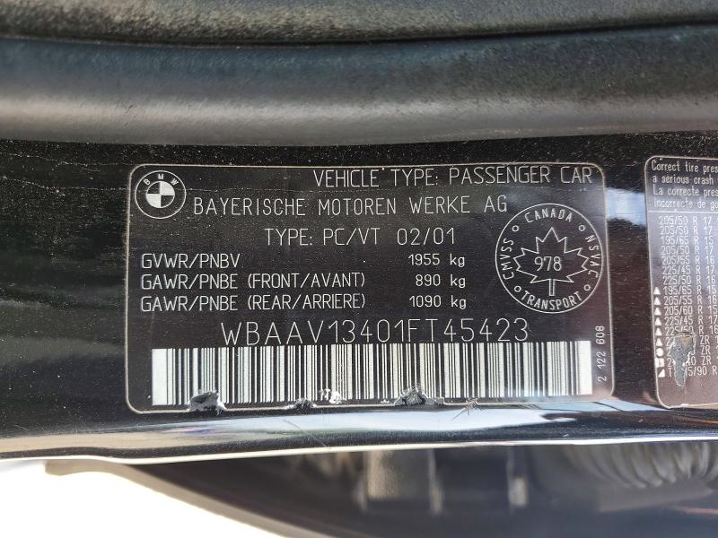 2001 Bmw 320 მანქანა იყიდება აუქციონზე, vin: WBAAV13401FT45423, აუქციონის ნომერი: 53268466