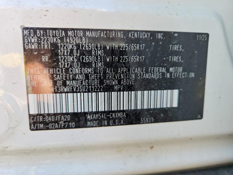 2025 Toyota Rav4 Hybrid მანქანა იყიდება აუქციონზე, vin: 4T3RWRFV3SU211222, აუქციონის ნომერი: 56567816