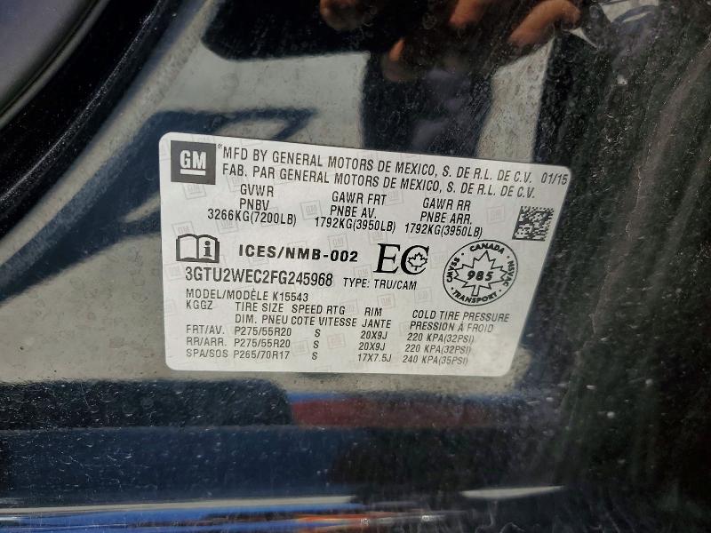 Aukcja sprzedaży 2015 Gmc Sierra, vin: 3GTU2WEC2FG245968, numer aukcji: 56170546