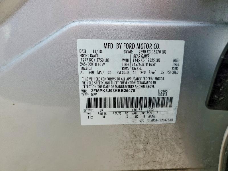 Продажа на аукционе авто 2019 Ford Edge, vin: 2FMPK3J93KBB25479, номер лота: 56498196