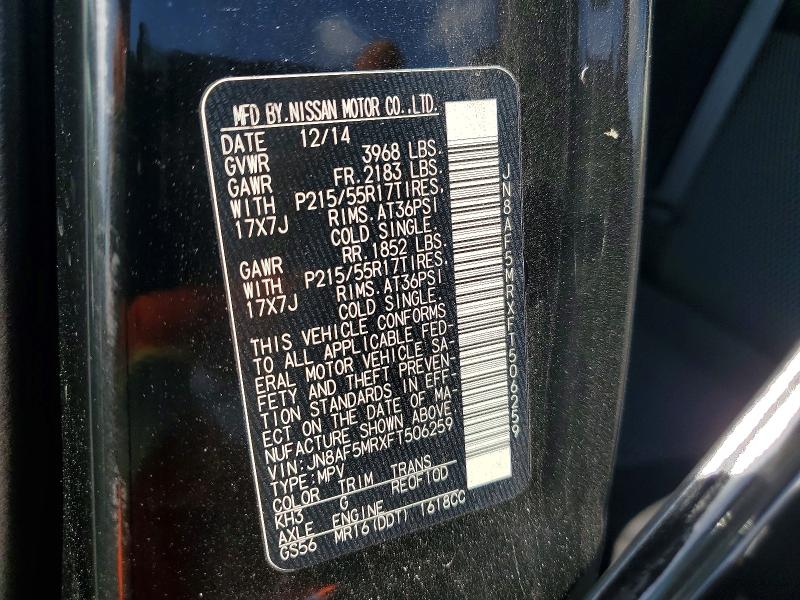 Продаж на аукціоні авто 2015 Nissan Juke, vin: JN8AF5MRXFT506259, номер лоту: 57558066