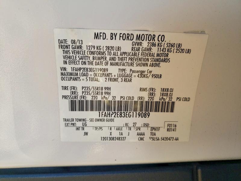Продажа на аукционе авто 2014 Ford Taurus, vin: 1FAHP2E83EG119089, номер лота: 57153676