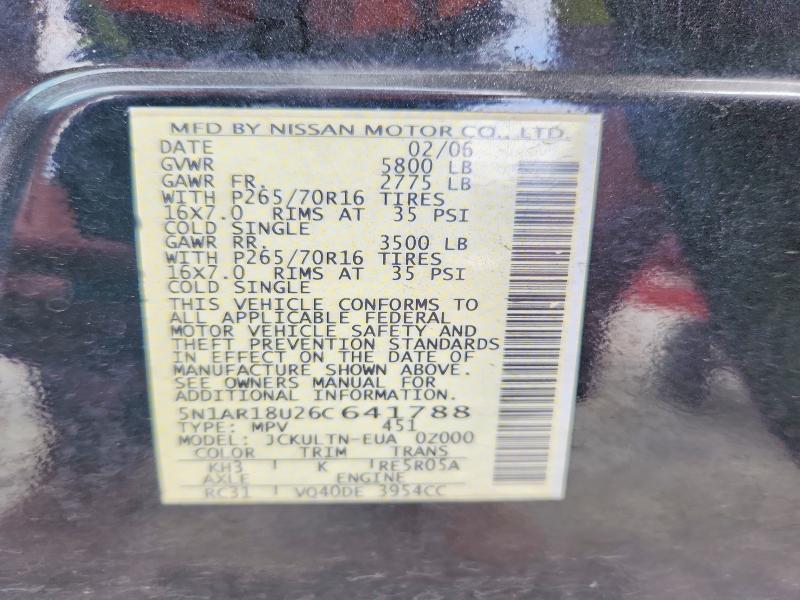 Продажа на аукционе авто 2006 Nissan Pathfinder, vin: 5N1AR18U26C641788, номер лота: 57780836