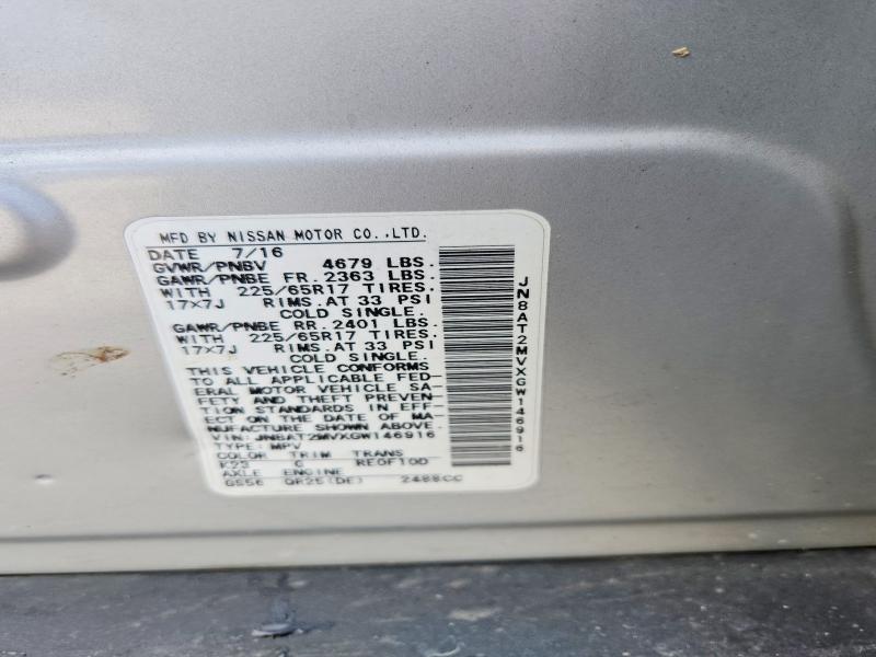 Aukcja sprzedaży 2016 Nissan Rogue, vin: JN8AT2MVXGW146916, numer aukcji: 59176736
