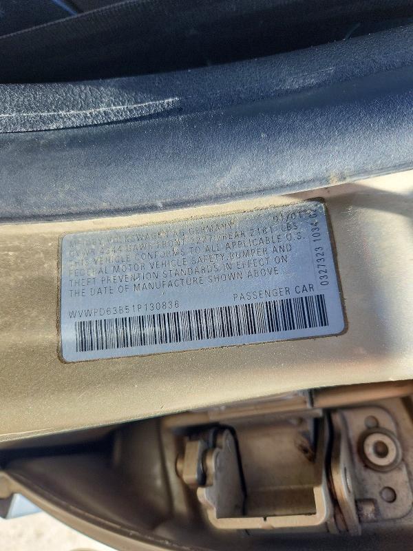 Aukcja sprzedaży 2001 Volkswagen Passat, vin: WVWPD63B51P130836, numer aukcji: 57951286