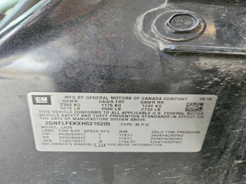 2017 Chevrolet Equinox მანქანა იყიდება აუქციონზე, vin: 2GNFLFEKXH6216205, აუქციონის ნომერი: 58079706
