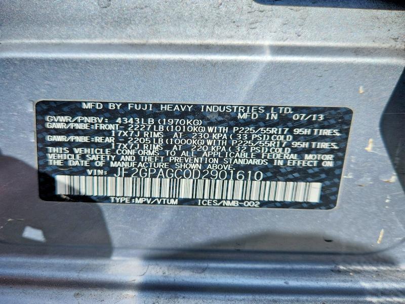 Продаж на аукціоні авто 2013 Subaru Xv Crosstrek, vin: JF2GPAGC0D2901610, номер лоту: 56261856