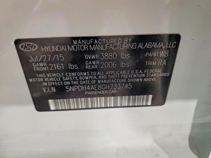 Продаж на аукціоні авто 2016 Hyundai Elantra, vin: 5NPDH4AE8GH733745, номер лоту: 56172026