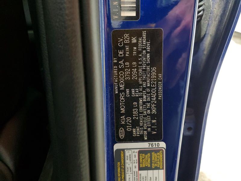 Продажа на аукционе авто 2020 Kia Forte, vin: 3KPF24AD0LE219906, номер лота: 56763976