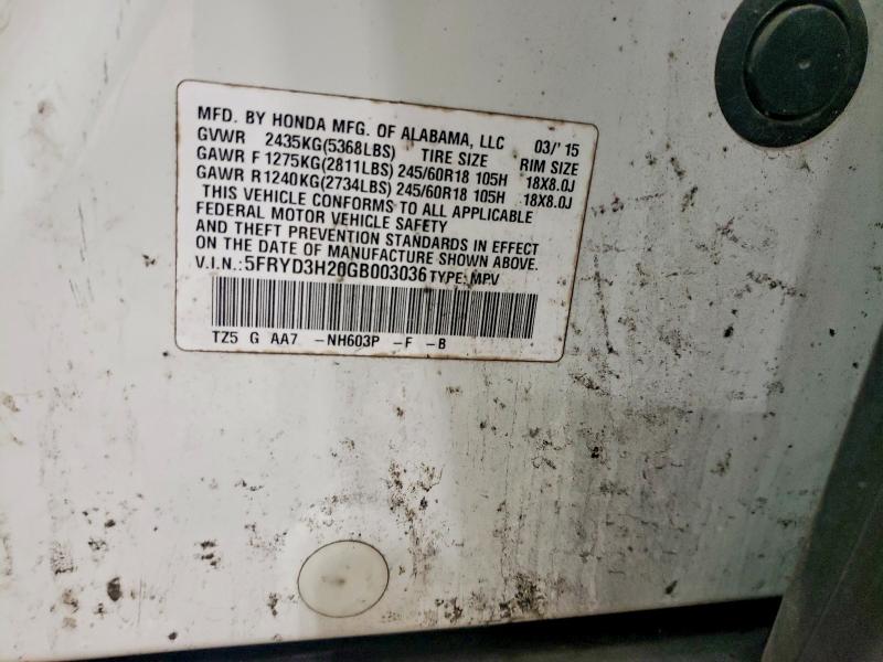 Aukcja sprzedaży 2016 Acura Mdx, vin: 5FRYD3H20GB003036, numer aukcji: 57543406