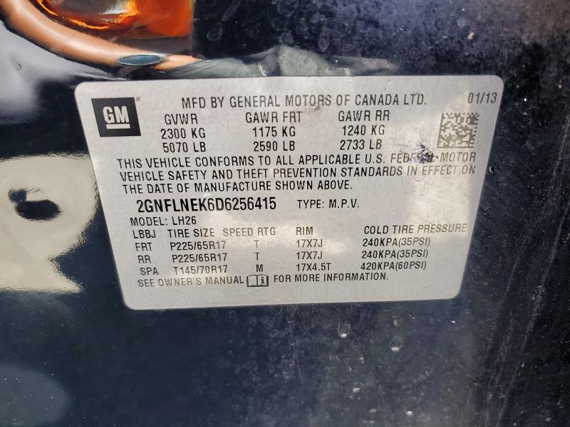 57245196 :رقم المزاد ، 2GNFLNEK6D6256415 vin ، 2013 Chevrolet Equinox مزاد بيع