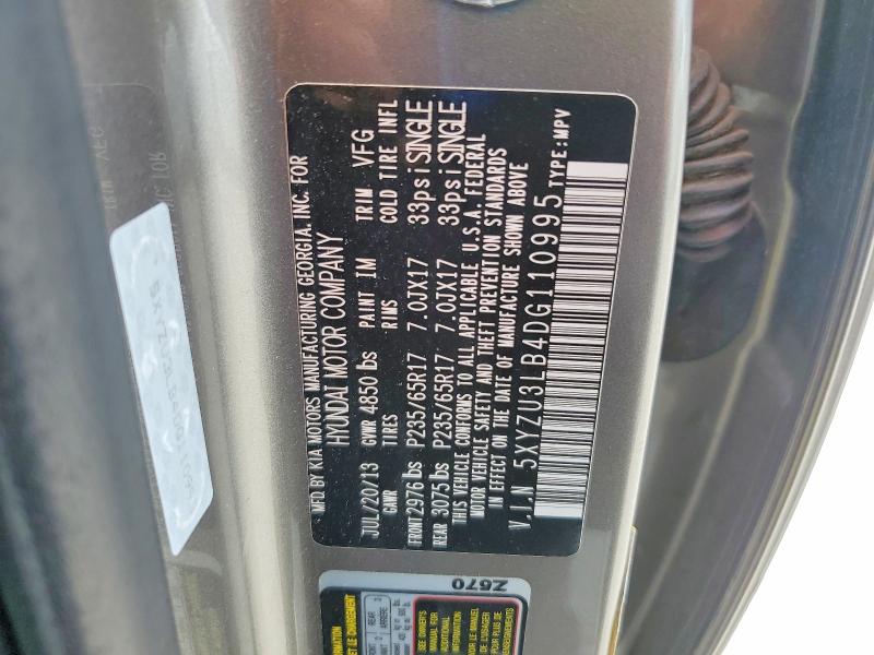 56122186 :رقم المزاد ، 5XYZU3LB4DG110995 vin ، 2013 Hyundai Santa Fe Sport مزاد بيع