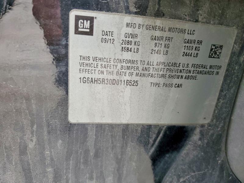 58534306 :رقم المزاد ، 1G6AH5R30D0116525 vin ، 2013 Cadillac Ats مزاد بيع
