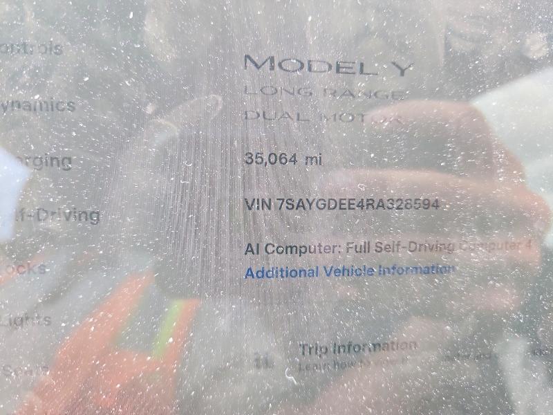 Продаж на аукціоні авто 2024 Tesla Model Y, vin: 7SAYGDEE4RA328594, номер лоту: 58517546