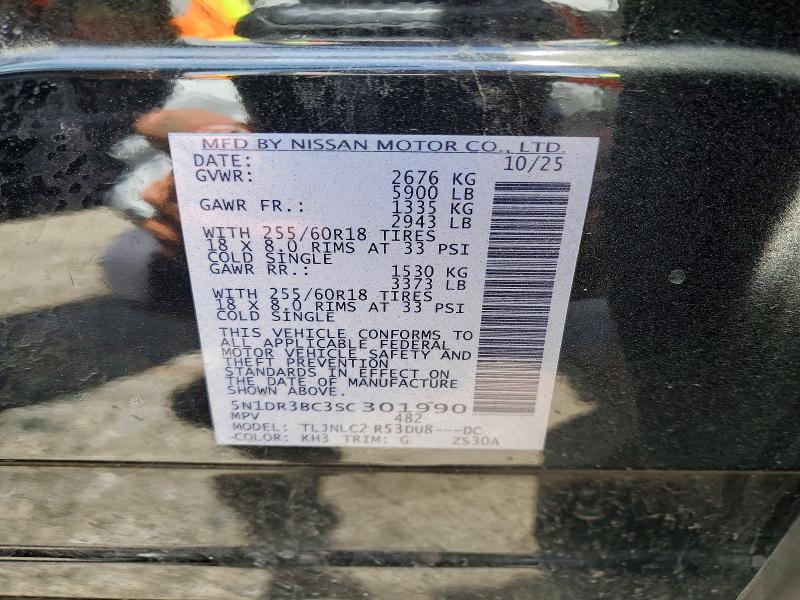 Aukcja sprzedaży 2025 Nissan Pathfinder, vin: 5N1DR3BC3SC301990, numer aukcji: 57942966