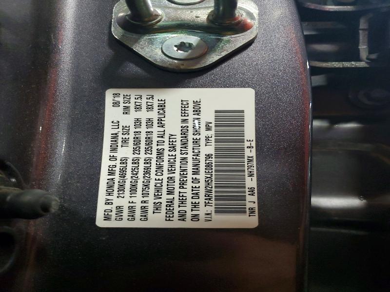 2018 Honda Cr-v მანქანა იყიდება აუქციონზე, vin: 7FARW2H5XJE086796, აუქციონის ნომერი: 58113146