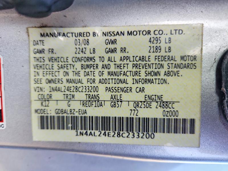 57434126 :رقم المزاد ، 1N4AL24E28C233200 vin ، 2008 Nissan Altima مزاد بيع