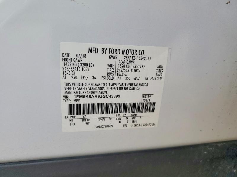 Продажа на аукционе авто 2018 Ford Explorer, vin: 1FM5K8AR9JGC43399, номер лота: 59096216