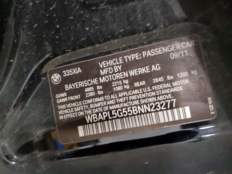 Продаж на аукціоні авто 2011 Bmw 335, vin: WBAPL5G55BNN23277, номер лоту: 56767086