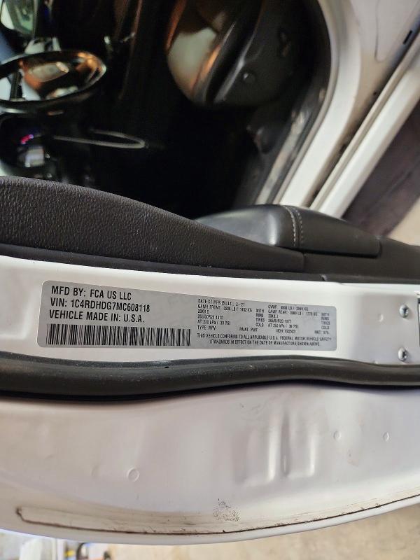 Продажа на аукционе авто 2021 Dodge Durango, vin: 1C4RDHDG7MC608118, номер лота: 55855656
