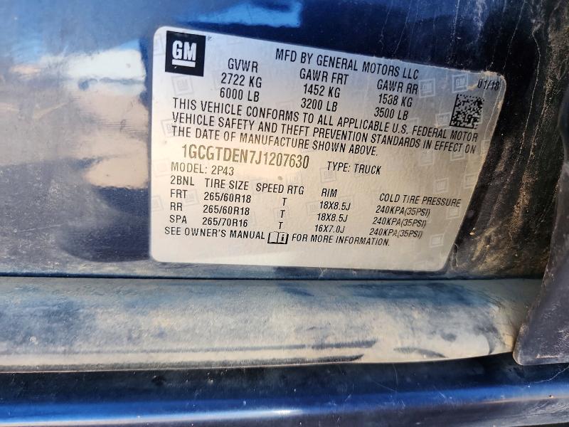 Aukcja sprzedaży 2018 Chevrolet Colorado, vin: 1GCGTDEN7J1207630, numer aukcji: 55977636