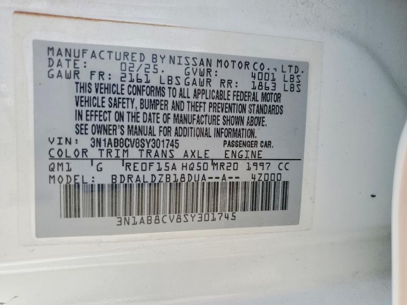 55646926 :رقم المزاد ، 3N1AB8CV8SY301745 vin ، 2025 Nissan Sentra مزاد بيع