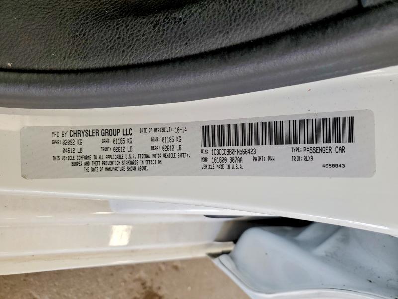 Aukcja sprzedaży 2015 Chrysler 200, vin: 1C3CCCBB0FN566423, numer aukcji: 58821606