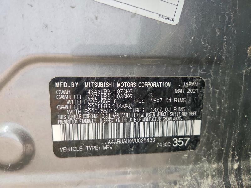 Aukcja sprzedaży 2021 Mitsubishi Outlander Sport, vin: JA4ARUAU0MU025430, numer aukcji: 55629056