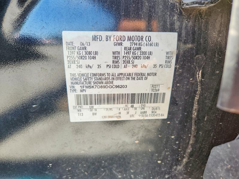 Продаж на аукціоні авто 2013 Ford Explorer, vin: 1FM5K7D89DGC96203, номер лоту: 55843696
