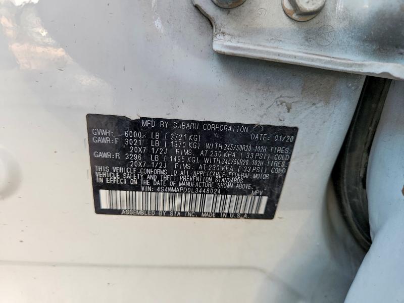 Продажа на аукционе авто 2020 Subaru Ascent, vin: 4S4WMAPD0L3448024, номер лота: 56820366