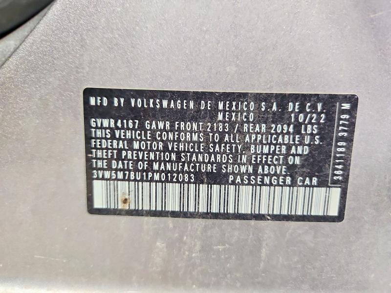 Продажа на аукционе авто 2023 Volkswagen Jetta, vin: 3VW5M7BU1PM012083, номер лота: 58015556