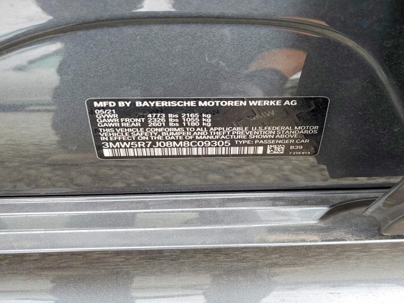 Продажа на аукционе авто 2021 Bmw 330xi, vin: 3MW5R7J08M8C09305, номер лота: 58931286