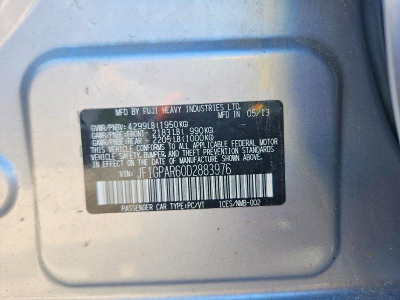 Продажа на аукционе авто 2013 Subaru Impreza, vin: JF1GPAR60D2883976, номер лота: 57446586